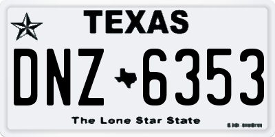 TX license plate DNZ6353