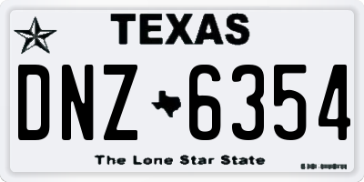 TX license plate DNZ6354