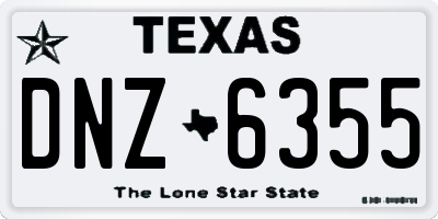 TX license plate DNZ6355