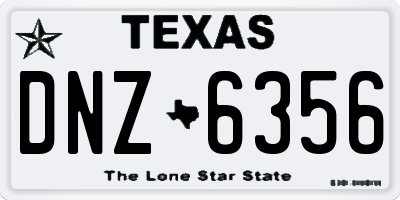 TX license plate DNZ6356