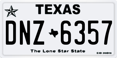 TX license plate DNZ6357