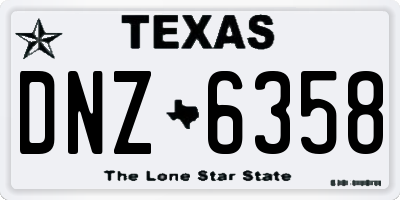 TX license plate DNZ6358