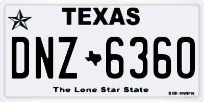 TX license plate DNZ6360