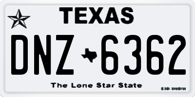 TX license plate DNZ6362