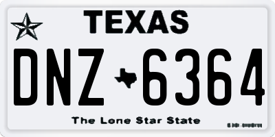 TX license plate DNZ6364