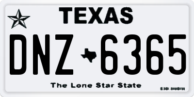 TX license plate DNZ6365