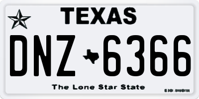 TX license plate DNZ6366