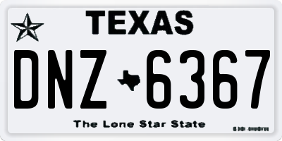 TX license plate DNZ6367