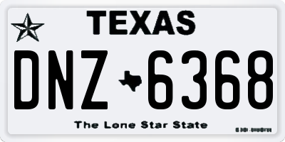 TX license plate DNZ6368