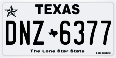 TX license plate DNZ6377