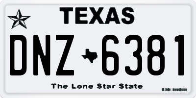 TX license plate DNZ6381