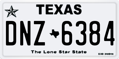 TX license plate DNZ6384