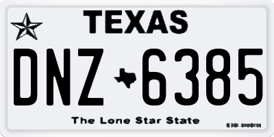 TX license plate DNZ6385