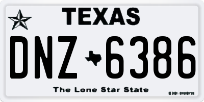 TX license plate DNZ6386
