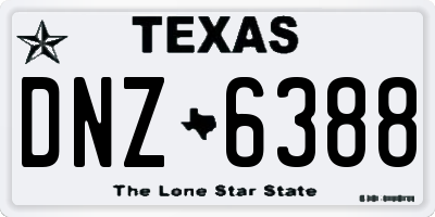 TX license plate DNZ6388