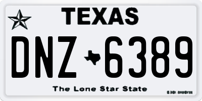 TX license plate DNZ6389