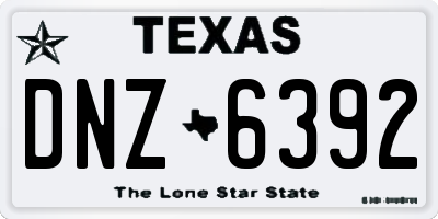 TX license plate DNZ6392