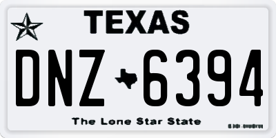 TX license plate DNZ6394