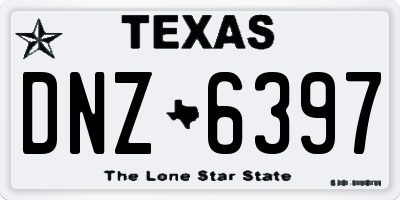 TX license plate DNZ6397