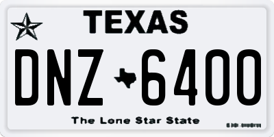 TX license plate DNZ6400