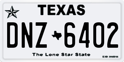 TX license plate DNZ6402