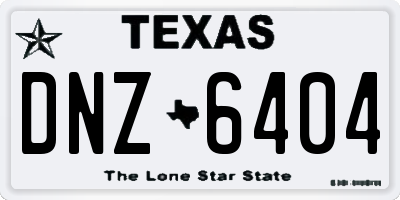 TX license plate DNZ6404