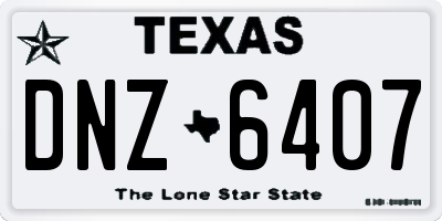 TX license plate DNZ6407