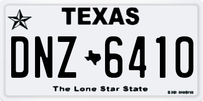 TX license plate DNZ6410