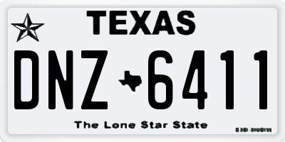 TX license plate DNZ6411