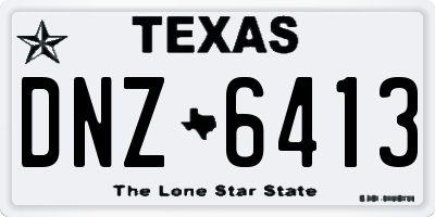 TX license plate DNZ6413