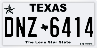 TX license plate DNZ6414
