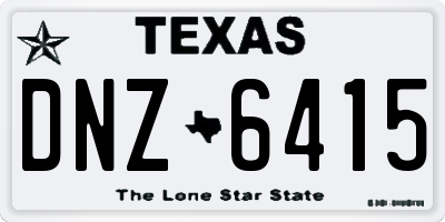 TX license plate DNZ6415