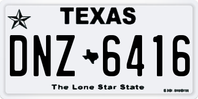 TX license plate DNZ6416