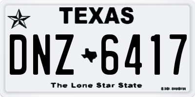 TX license plate DNZ6417
