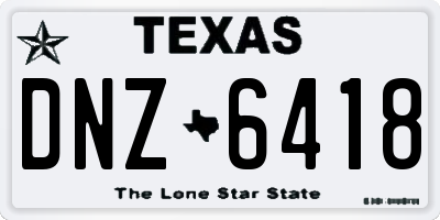 TX license plate DNZ6418