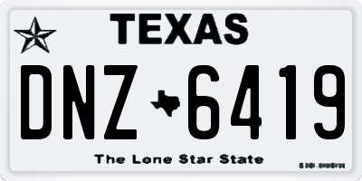 TX license plate DNZ6419
