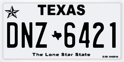 TX license plate DNZ6421