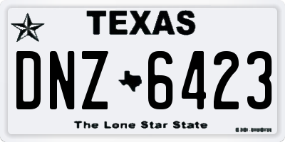TX license plate DNZ6423