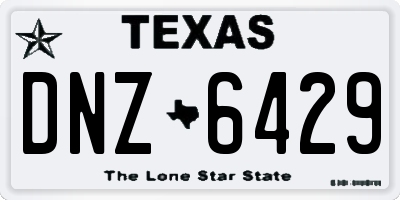 TX license plate DNZ6429