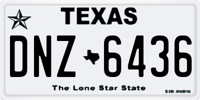 TX license plate DNZ6436
