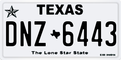 TX license plate DNZ6443