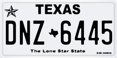 TX license plate DNZ6445