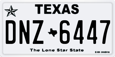 TX license plate DNZ6447