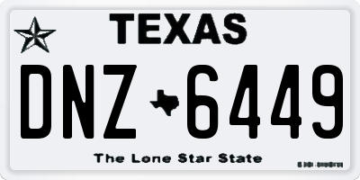TX license plate DNZ6449