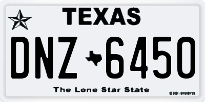 TX license plate DNZ6450