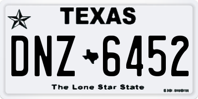 TX license plate DNZ6452