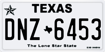 TX license plate DNZ6453