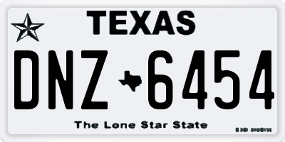 TX license plate DNZ6454