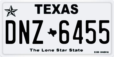 TX license plate DNZ6455