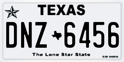 TX license plate DNZ6456